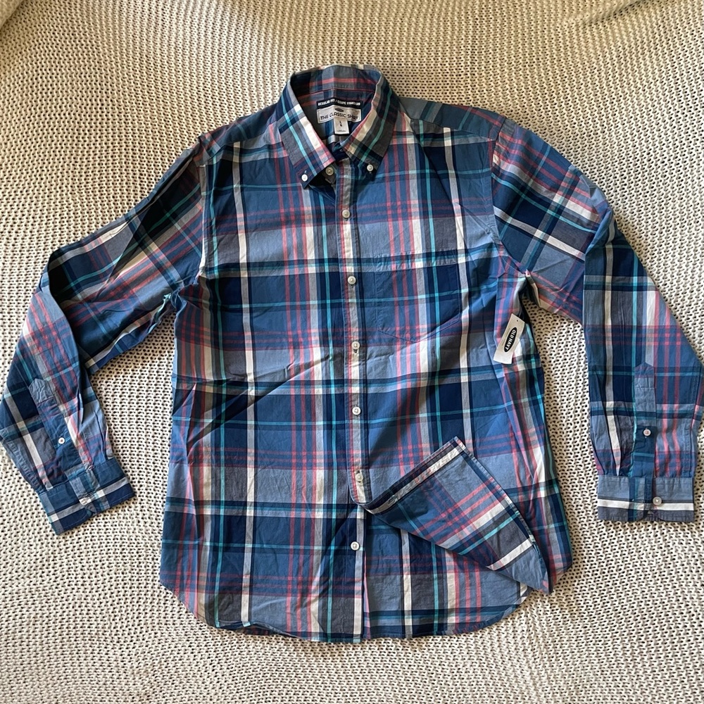 OLD NAVY Plaid Button Down Long Sleeve Shirt